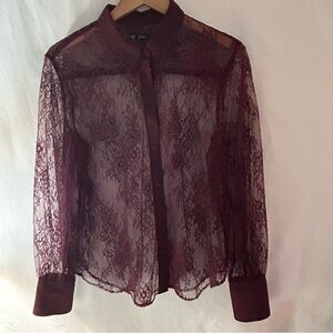 GAP Burgundy Lace Blouse NWOT